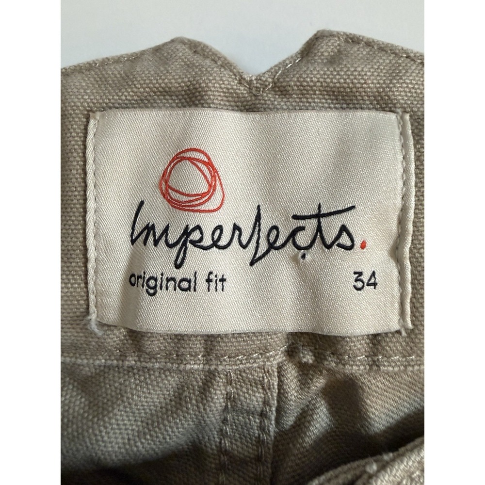 New Imperfects Courier Pants OG Fit 34X32 Badlands Beige Utility Canvas NWT - Picture 3 of 16